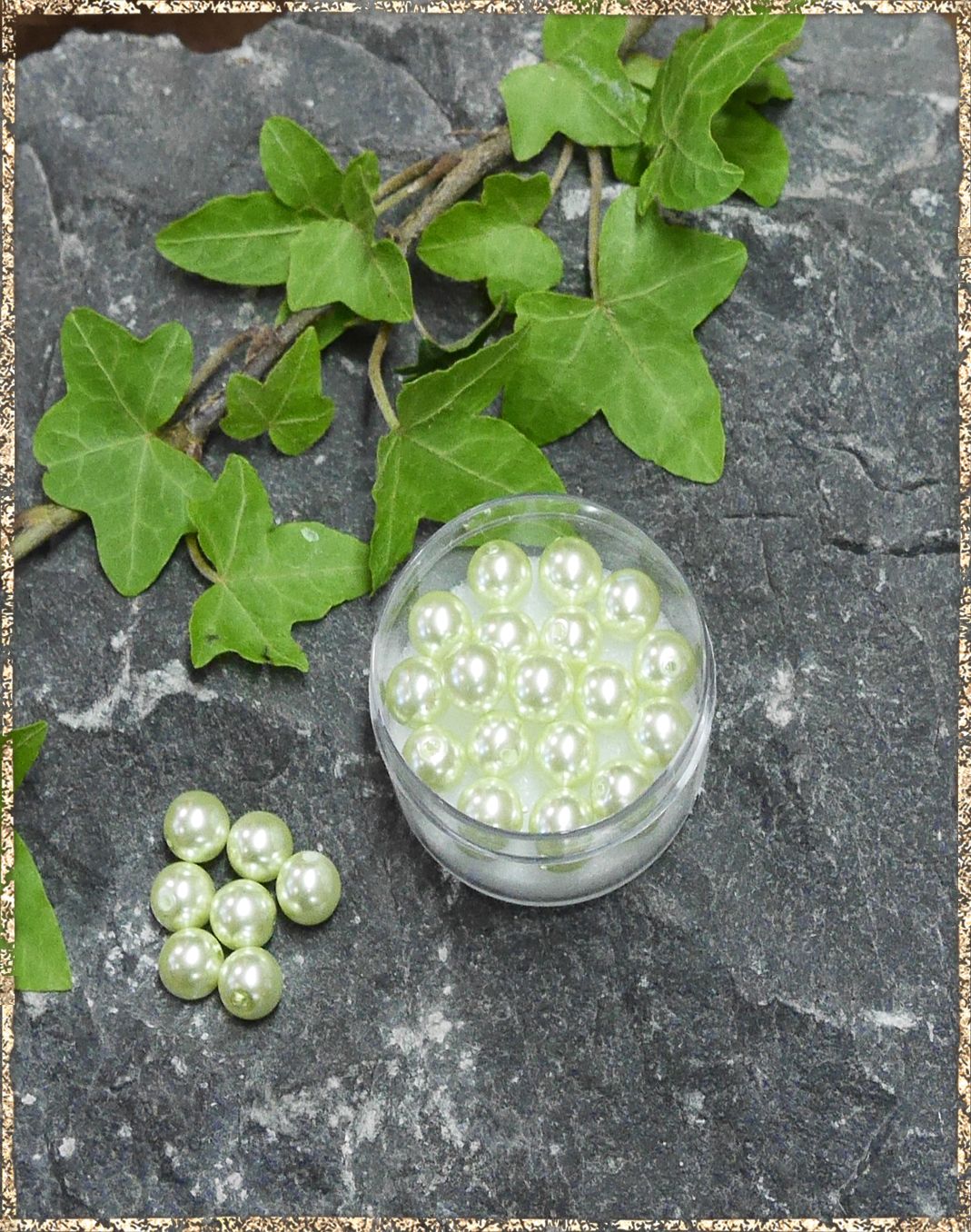 Perlen lindgrün 8 mm